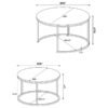 Lainey 2-piece Round Nesting Coffee Table Distressed Pine