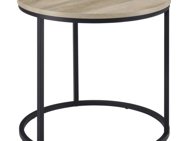 Lainey Round Occasional Side End Table Distressed Pine