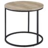 Lainey Round Occasional Side End Table Distressed Pine