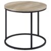 Lainey Round Occasional Side End Table Distressed Pine