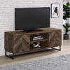 Myles 2-door Engineered Wood 60-inch TV Stand Rustic Oak