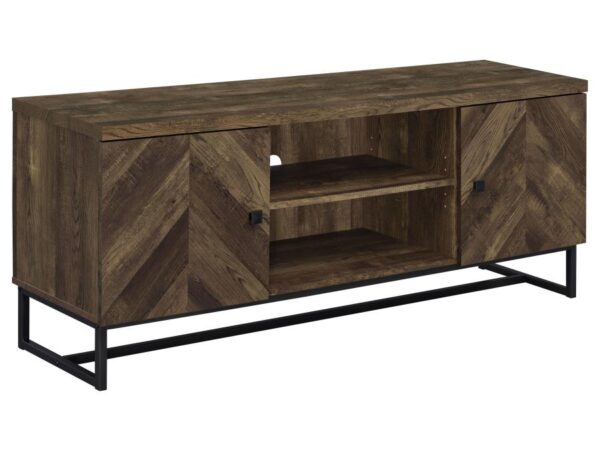 Myles 2-door Engineered Wood 60-inch TV Stand Rustic Oak