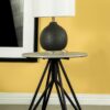Hadi Round SmartTop Side End Table Cement and Gunmetal