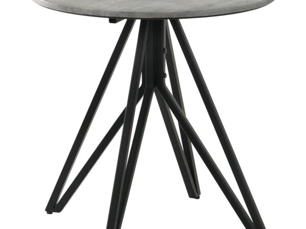 Hadi Round SmartTop Side End Table Cement and Gunmetal