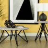Hadi Round SmartTop Side End Table Cement and Gunmetal