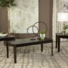 Amaro 3-piece Coffee and End Table Set Dark Brown