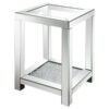 Valentina 1-shelf Square Glass Top Side End Table Silver