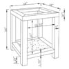 Valentina 1-shelf Square Glass Top Side End Table Silver