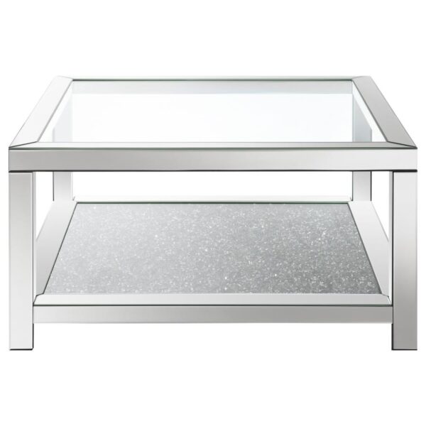 Valentina 2-piece Mirrored Coffee and End Table Set Silver