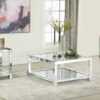 Valentina 3-piece Mirrored Coffee and End Table Set Silver