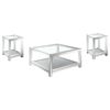 Valentina 3-piece Mirrored Coffee and End Table Set Silver