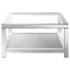 Valentina 1-shelf Square Glass Top Coffee Table Silver