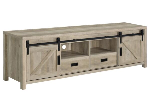 Madra 2-door Engineered Wood 79-inch TV Stand Distressed Pine