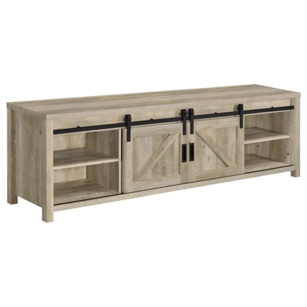 Madra 2-door Engineered Wood 79-inch TV Stand Distressed Pine