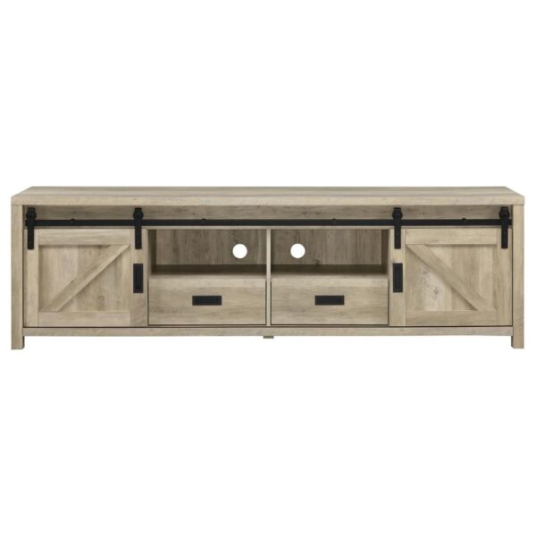 Madra 2-door Engineered Wood 79-inch TV Stand Distressed Pine