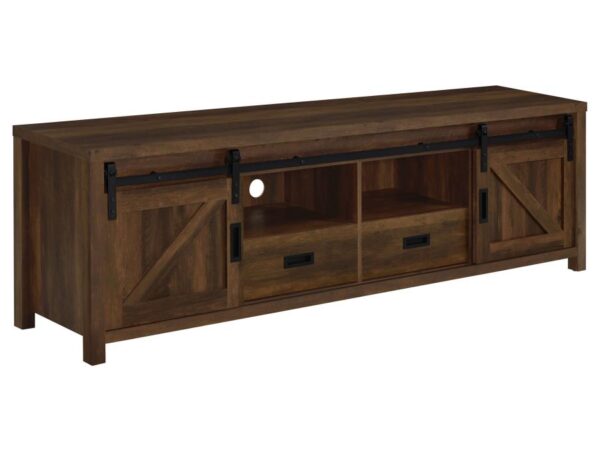 Madra 2-door Engineered Wood 79-inch TV Stand Dark Pine