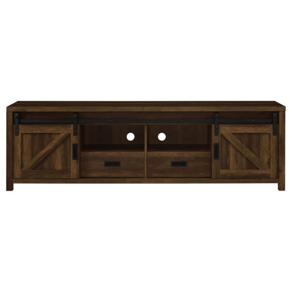 Madra 2-door Engineered Wood 79-inch TV Stand Dark Pine