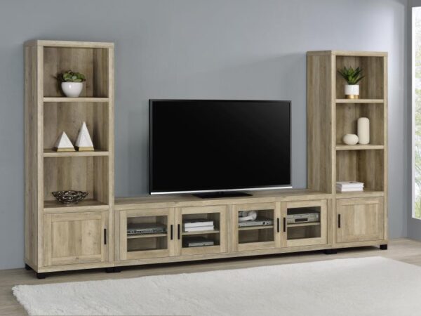 Sachin 3-piece 79-inch TV Entertainment Center Antique Pine