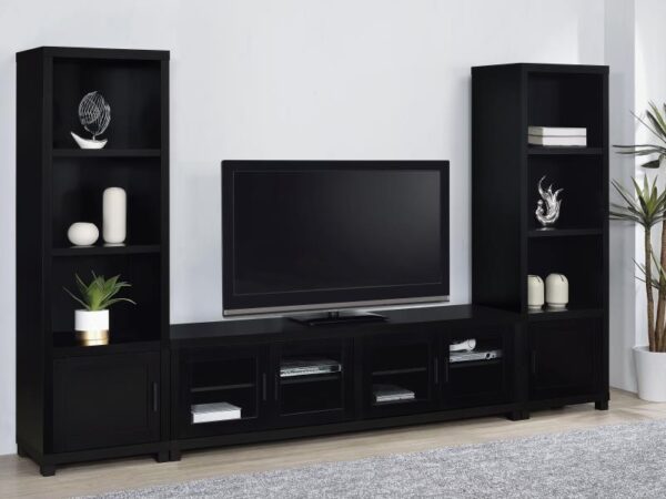 Jupiter 3-piece Entertainment Center 79-inch TV Stand Black