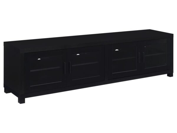 Jupiter 4-door Engineered Wood 79-inch TV Stand Black