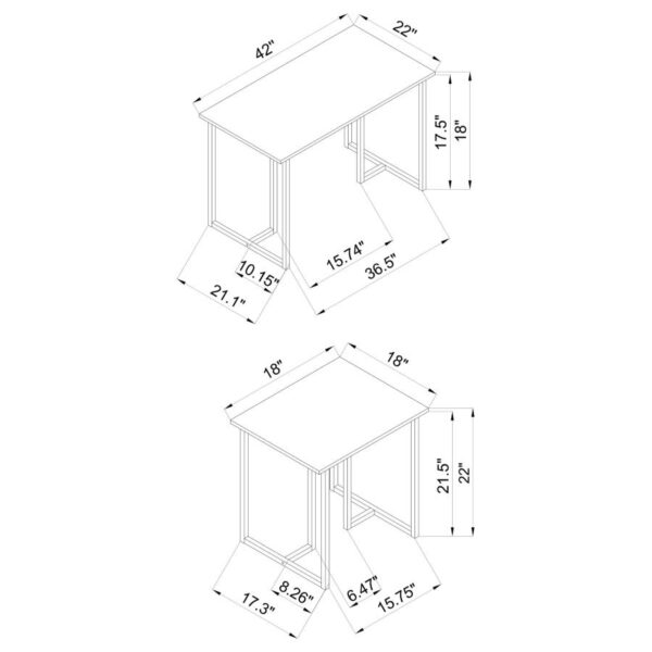 Nyla 3-piece Engineered Wood Coffee Table Set Weathered Grey