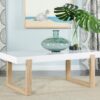 Pala Rectangular Coffee Table White High Gloss and Natural