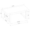 Pala Rectangular Coffee Table White High Gloss and Natural