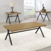 Colmar 3-piece Engineered Wood Coffee Table Set Golden Oak