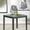 Mozzi Square Faux Marble Side End Table Grey and Black