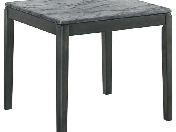 Mozzi Square Faux Marble Side End Table Grey and Black