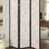 Felice 3-Panel Room Divider Folding Screen French Script
