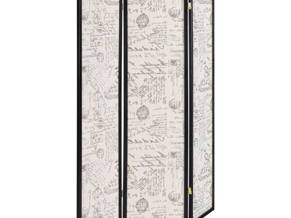 Felice 3-Panel Room Divider Folding Screen French Script