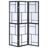 Damis 3-Panel Room Divider Folding Shoji Screen Black