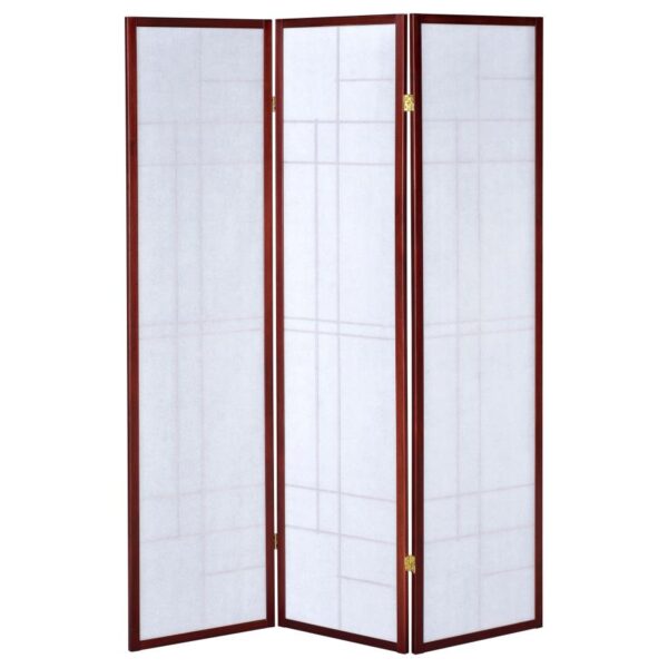Katerina 3-Panel Room Divider Folding Shoji Screen Cherry