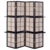 Iggy 4-Panel Room Divider Folding Shoji Screen Cappuccino