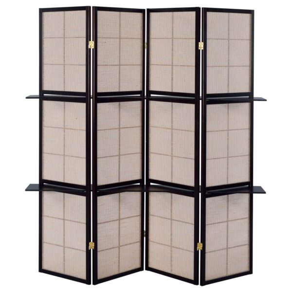Iggy 4-Panel Room Divider Folding Shoji Screen Cappuccino
