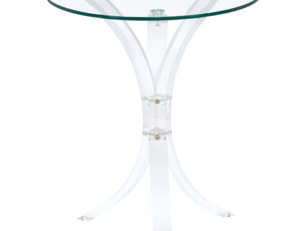 Laning Round Glass Top Acrylic Side Table Clear