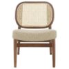 Rayo Rattan Cane Back Accent Chair with Padded Seat Camel