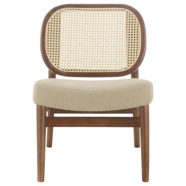 Rayo Rattan Cane Back Accent Chair with Padded Seat Camel