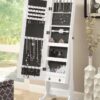 Batista Cheval Mirror with Jewelry Storage White