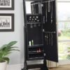 Cortez Cheval Mirror with Jewelry Storage Black