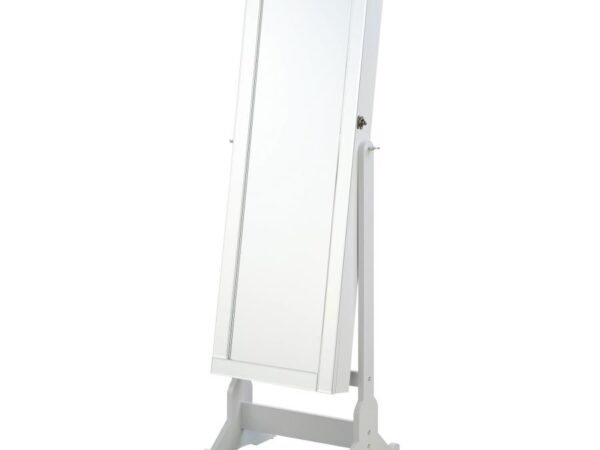 Yvonne Cheval Mirror with Jewelry Storage Dove Grey