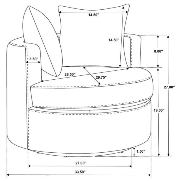 Debbie Upholstered Swivel Accent Chair Camel