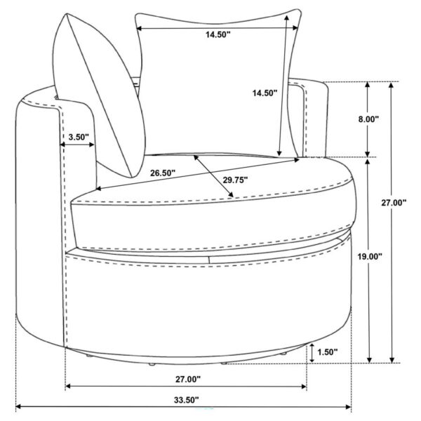 Debbie Upholstered Swivel Accent Chair Burnt Orange