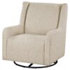 Serra Boucle Upholstered Swivel Glider Sandy Beige