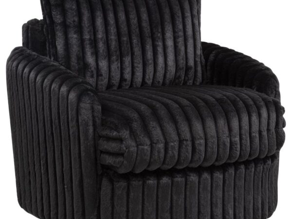 Sarco Corduroy Upholstered Swivel Accent Arm Chair Black