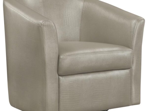 Turner Upholstered Barrel Back Swivel Chair Champagne
