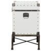 Nancy Upholstered Vintage Side Table Storage Trunk White