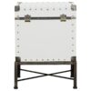 Nancy Upholstered Vintage Side Table Storage Trunk White