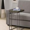 Pedro Expandable C-Shaped Sofa Side Table Weathered Grey